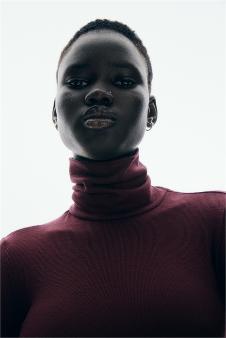 Ребристый топ с вырезом поло 1300926002 - Фото 13895289