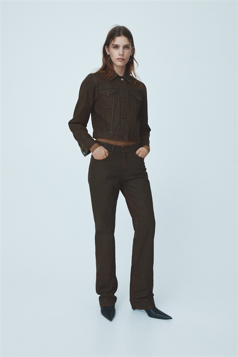 Джинсы с покрытием на прямых штанинах 1302730001 - Фото 13895769