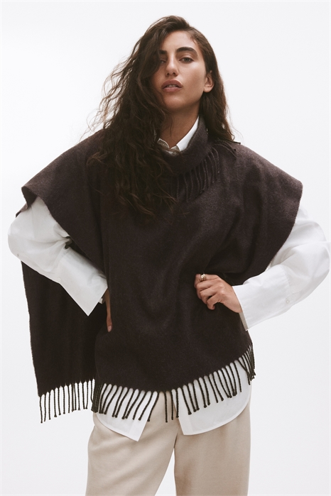 Накидка с отделкой бахромой 1305868002 - Фото 13896111