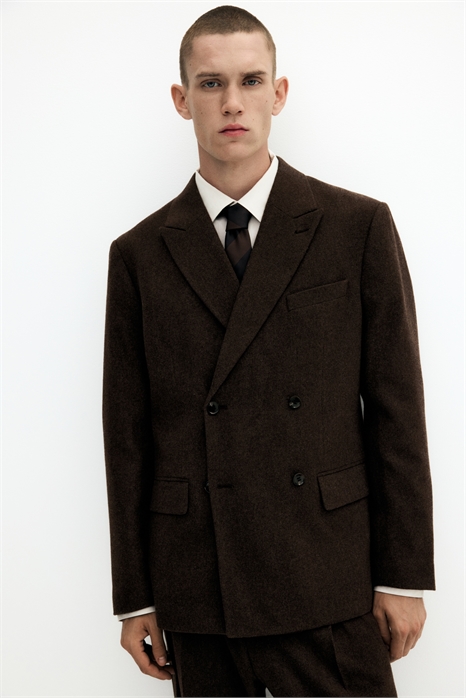 Двубортный пиджак с расслабленной посадкой 1295775001 - Фото 13899012