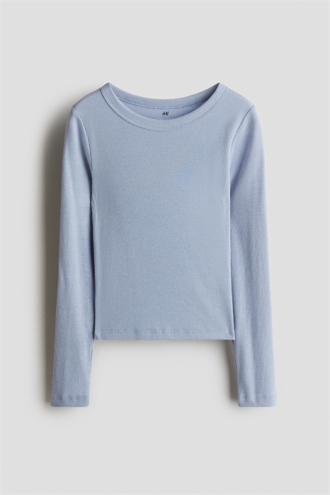 Ребристый топ из хлопкового джерси 1300805004 - Фото 13899052