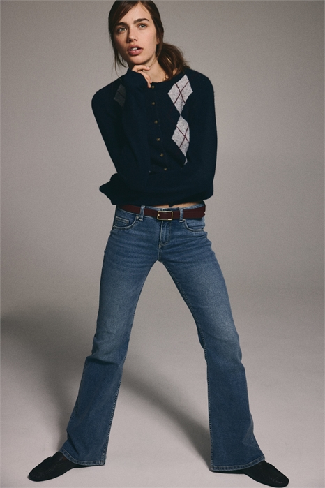 Расклешенные низкие джинсы 1239854026 - Фото 13900015