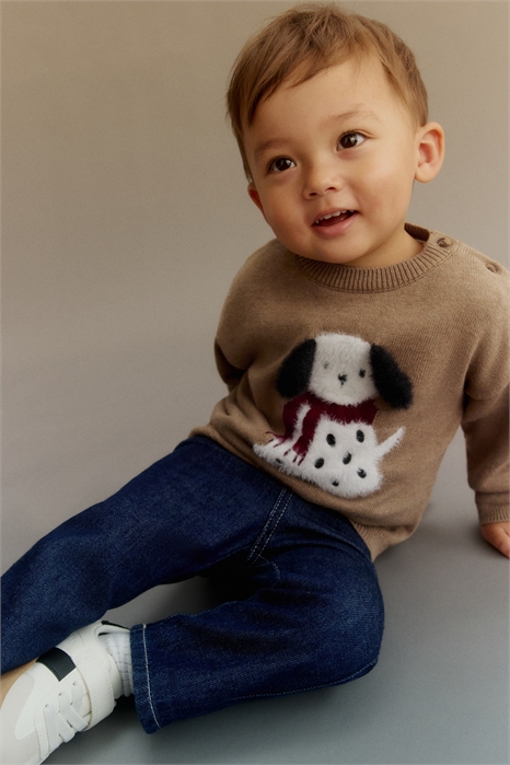 Джемпер из хлопка с жаккардовым мотивом 1297100001 - Фото 13901239