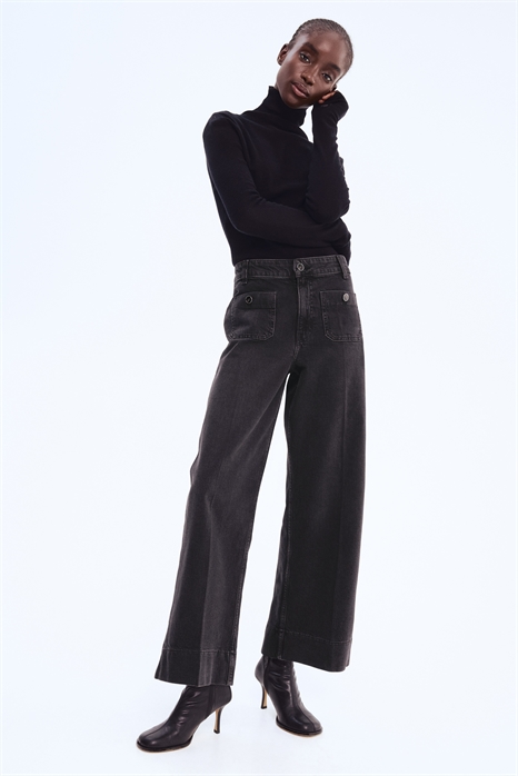 Широкие джинсы с высокой лодыжкой 1294598007 - Фото 13901818