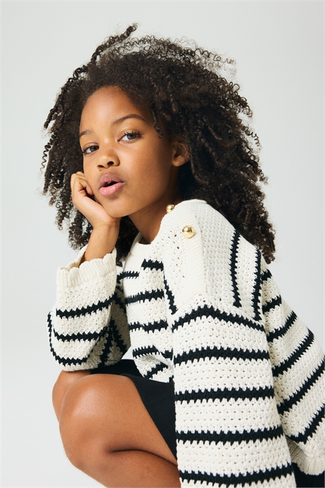 Хлопковый джемпер с дырчатой вязкой 1295499005 - Фото 13904376