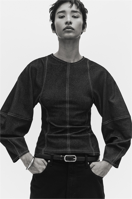 Топ из джинсовой ткани 1305925001 - Фото 13904883