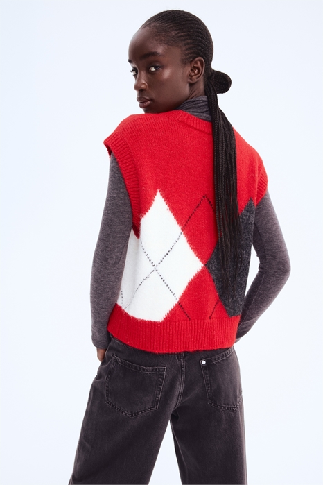 Свитер-жилет из жаккардовой вязки 1306271001 - Фото 13905552