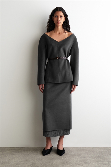 Юбка-карандаш из двухслойной шерсти 1291633001 - Фото 13907285