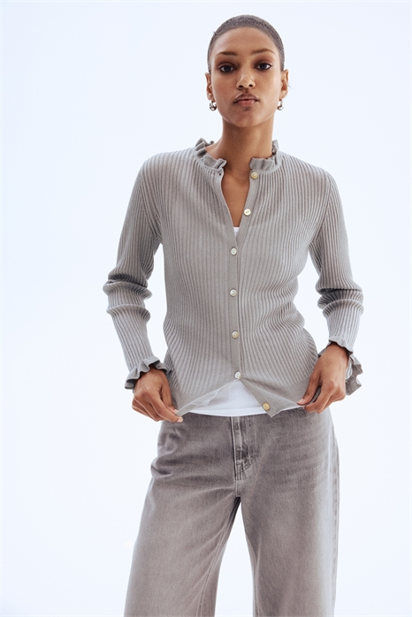 Кардиган из ребристого трикотажа 1305682001 - Фото 13907353