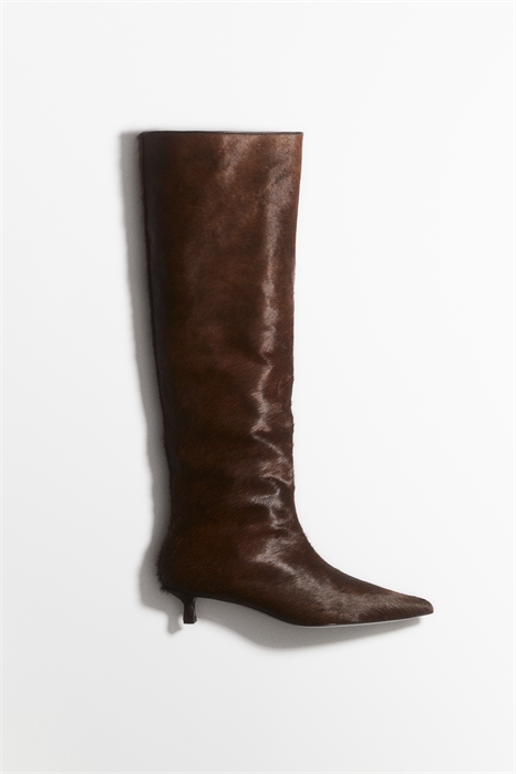 Кожаные сапоги на каблуке 1300862002 - Фото 13910050