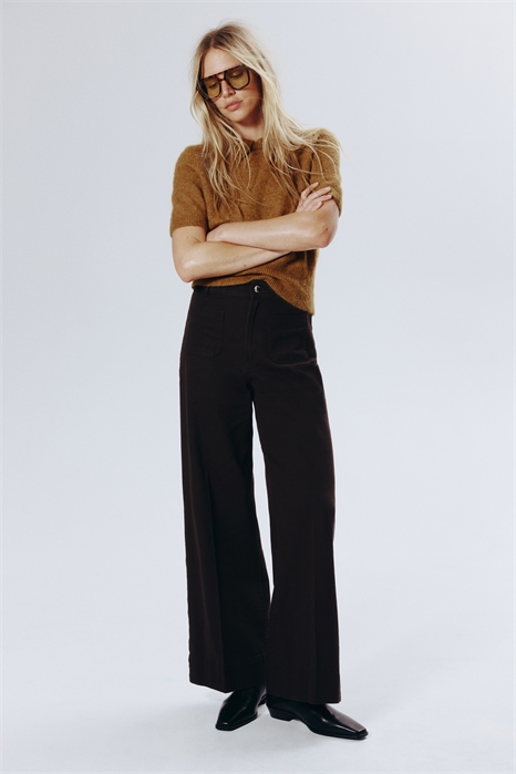 Широкие брюки из саржи 1301837003 - Фото 13911933