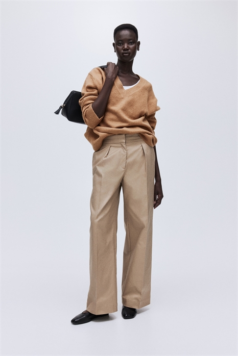 Джемпер с V-образным вырезом в стиле оверсайз 1303131001 - Фото 13912697