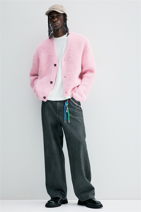 Свободный вязаный кардиган в рубчик 1302077002 - Фото 13913563