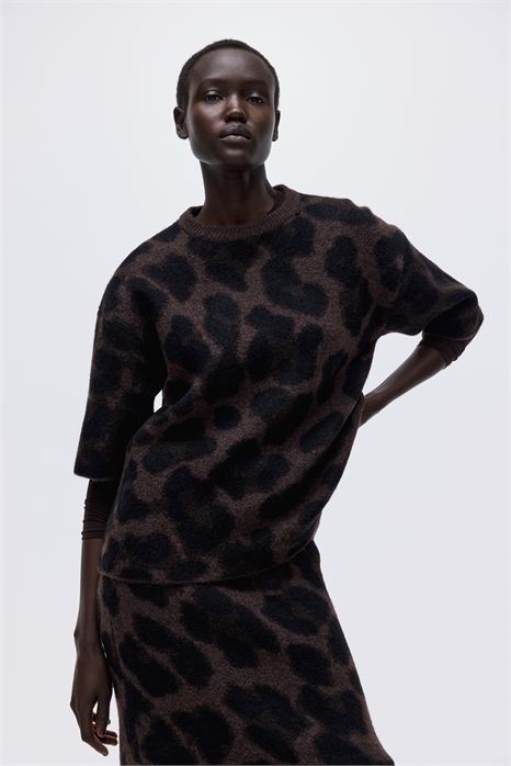 Свободный джемпер из жаккардовой вязки 1303122002 - Фото 13913628