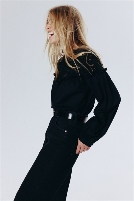 Блузка с деталями из бродери англез 1304736002 - Фото 13913726