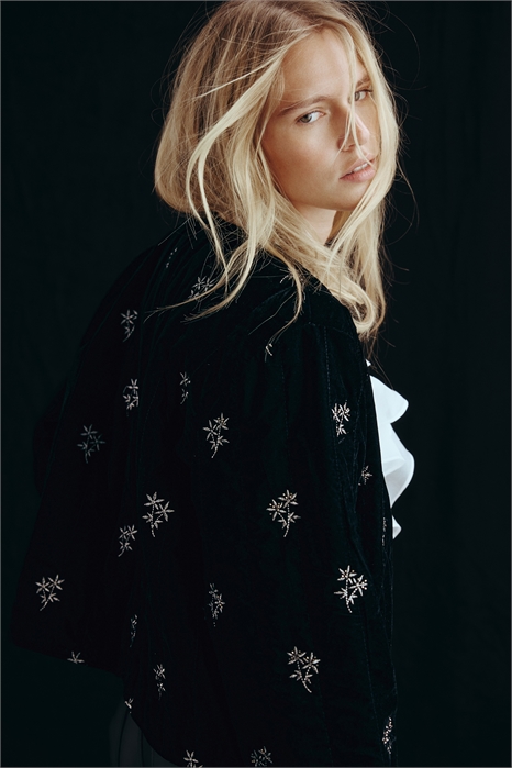 Бархатный жакет с вышивкой 1305702001 - Фото 13913795