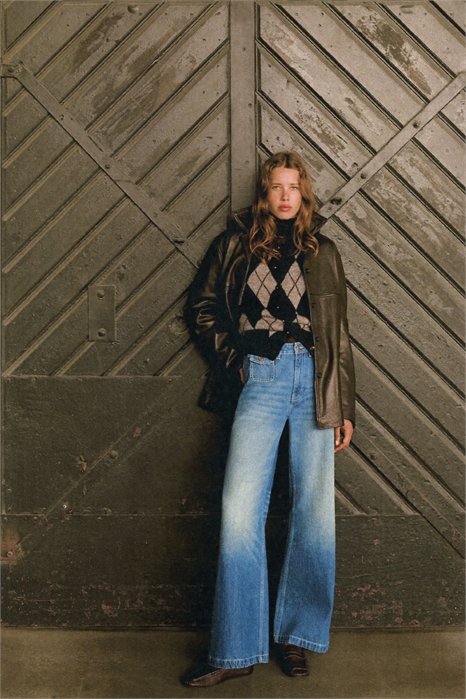 Широкие высокие джинсы 1315400004 - Фото 13920449