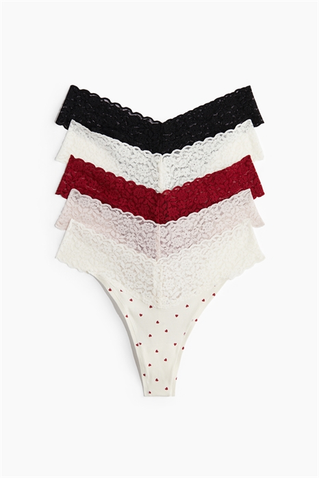 Кружевные трусы стринги в упаковке из 5 штук 1075646048 - Фото 13920767