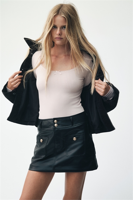 Топ из ребристого трикотажа 1296048004 - Фото 13921919