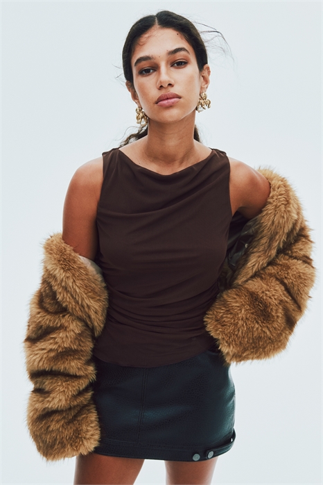 Майка из сетки с драпировкой 1301767002 - Фото 13922416