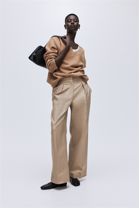 Широкие брюки из саржи 1302004002 - Фото 13924642