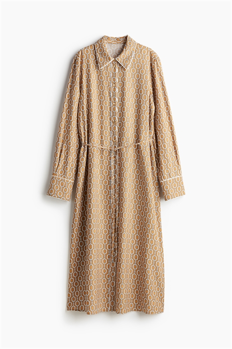 Платье с узорчатым поясом-завязкой 1248851001 - Фото 13925336