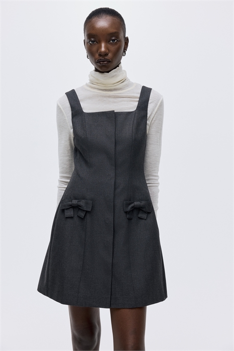 Платье из саржи с декором в виде банта 1316418001 - Фото 13925355