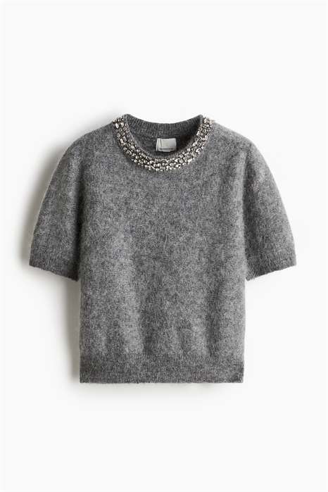 Топ из мохерового бленда, украшенный стразами 1253458002 - Фото 13925430