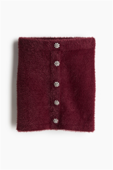 Мини-юбка с пуговицами из пушистого трикотажа с бижутерией 1265876001 - Фото 13925570