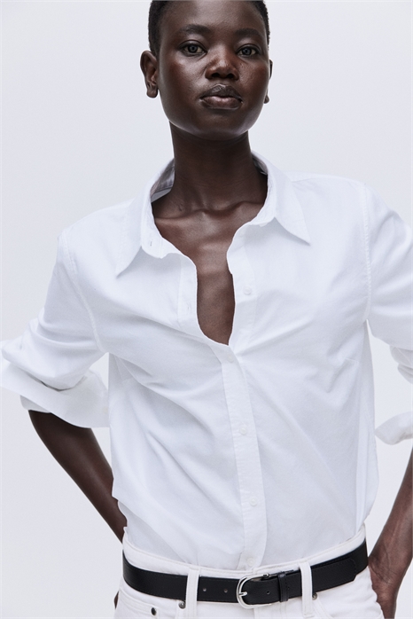 Приталенная рубашка из оксфорда 1300200001 - Фото 13925740