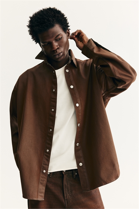 Рубашка из денима с завышенной посадкой артикул 1306108001