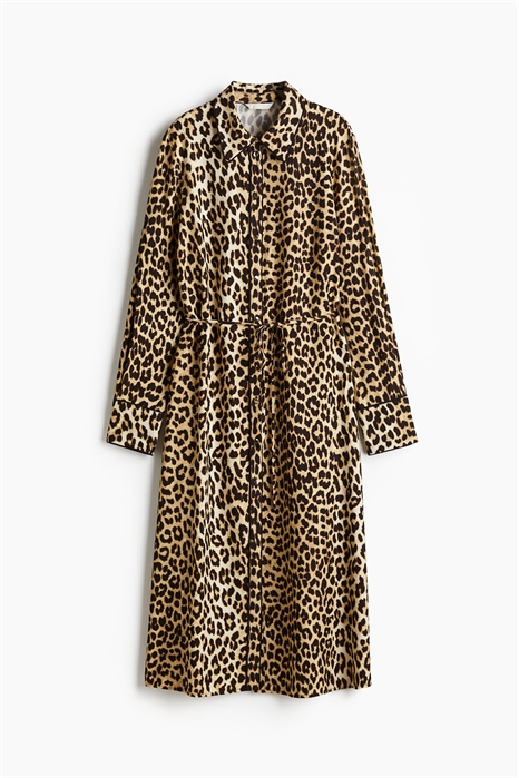 Платье с узорчатым поясом-завязкой 1248851003 - Фото 13926279