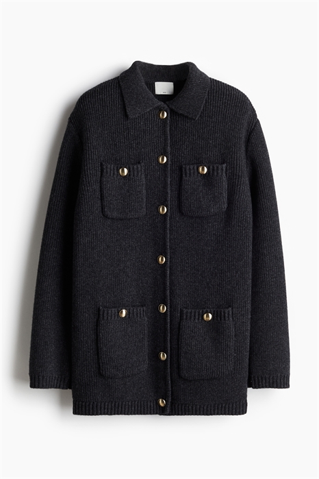 Кардиган из шерсти с ребристой вязкой 1253454002 - Фото 13926673