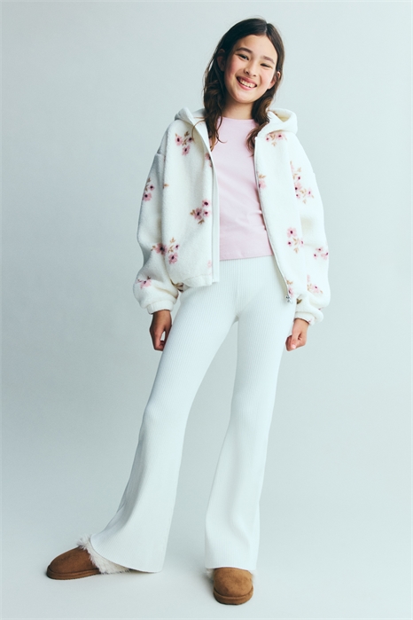 Расклешенные брюки из трикотажа в рубчик 1295464002 - Фото 13927164