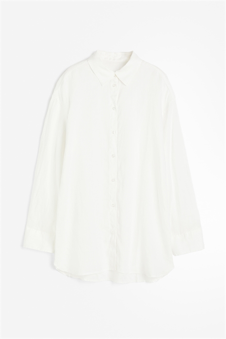 Длинная льняная рубашка 1201142001 - Фото 13932948