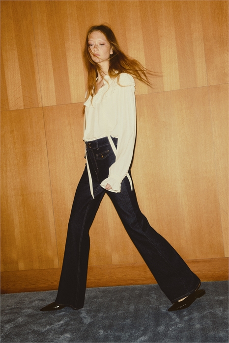 Расклешенные высокие джинсы 1295577003 - Фото 13937150