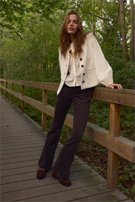 Расклешенные вельветовые брюки 1300402003 - Фото 13937273