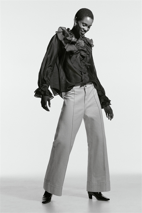 Широкие джинсы с высокой лодыжкой 1302277005 - Фото 13937349