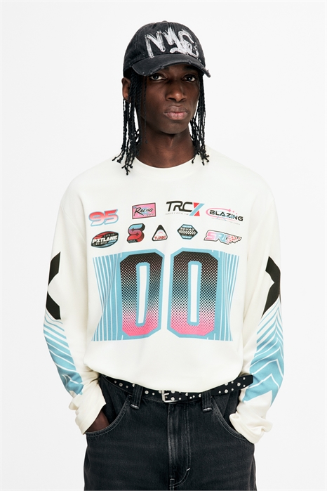 Свободный крой Топ из сетки с длинными рукавами 1309727001 - Фото 13938705