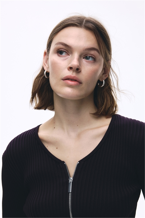 Ребристый топ на молнии 1313503001 - Фото 13939852