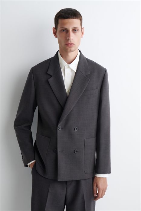 Неструктурированный блейзер из шерстяной ткани 1294412002 - Фото 13940022