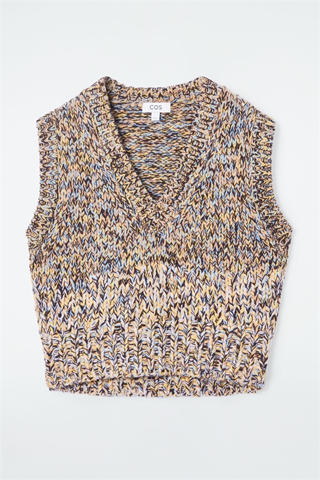 Жилетка крупной вязки из шерсти 1264021001 - Фото 13940243