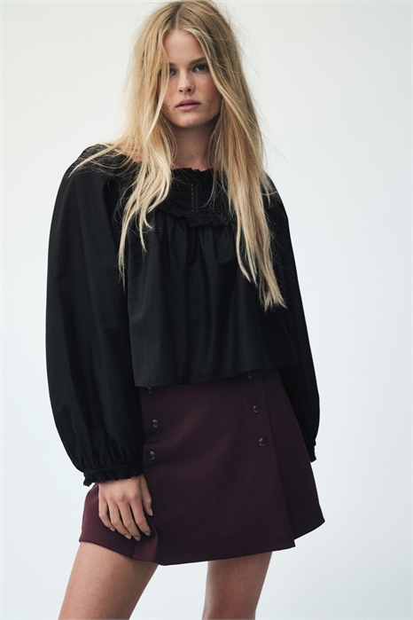 Блузка из хлопка с кружевной отделкой 1315686002 - Фото 13940612