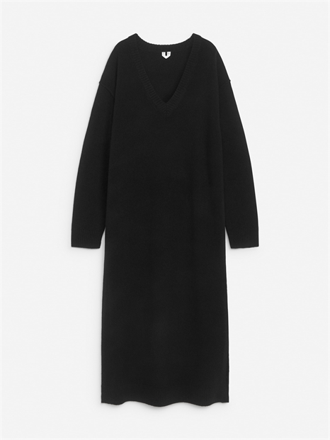 Шерстяное платье с V-образным вырезом 1235827001 - Фото 13941539