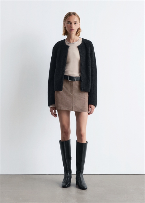 Кардиган с ребристой вязкой 1282230004 - Фото 13941586