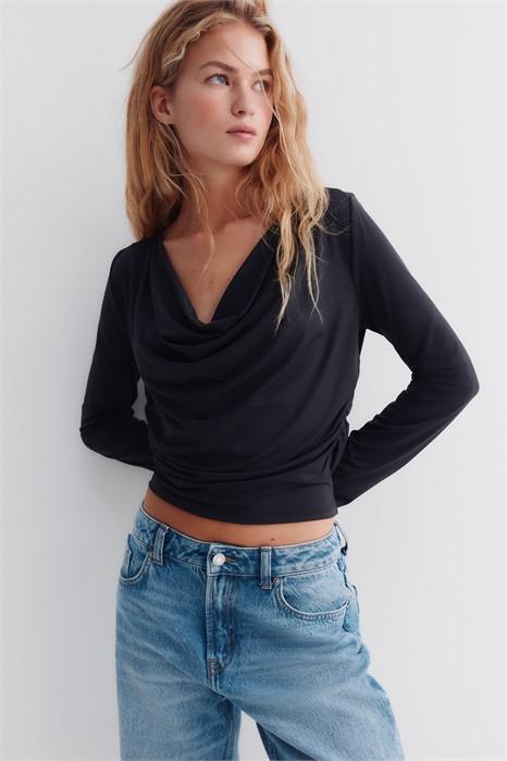 Топ из джерси с драпировкой 1305004001 - Фото 13941653