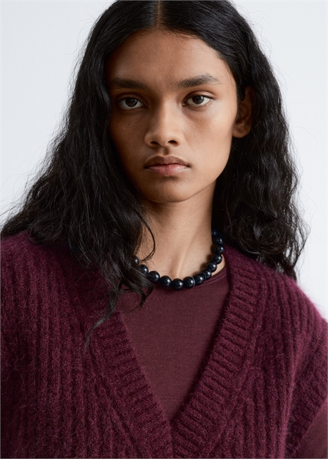 Короткое ожерелье из каменных бусин 1149344013 - Фото 13942237