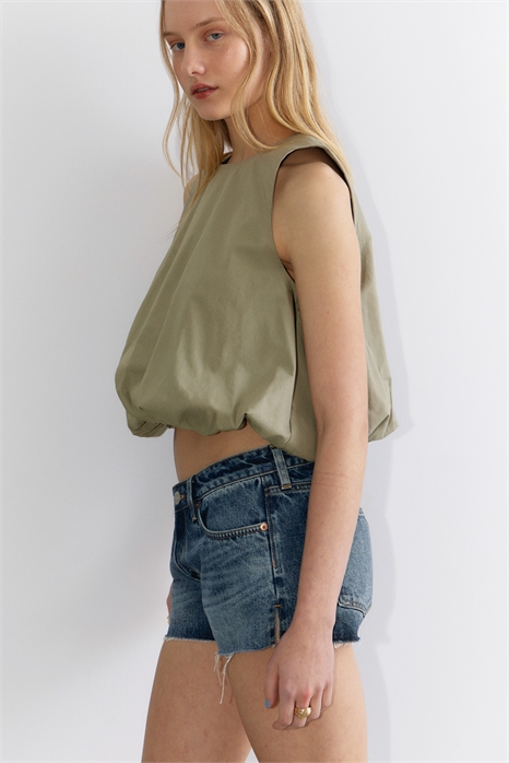 Топ из поплина без рукавов с воздушным подолом 1284792003 - Фото 13943389