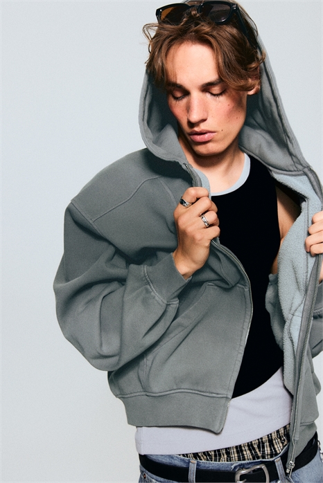 Толстовка свободного покроя с капюшоном на молнии 1299022001 - Фото 13944184