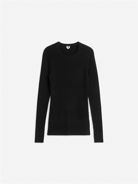 Мериносовый топ с ребристой вязкой 0985189031 - Фото 13945237